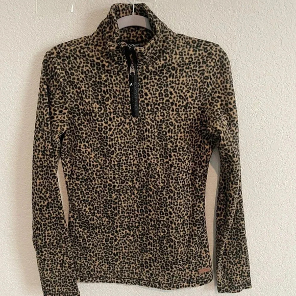Protest New Fleece Sweater Extra Small Animal Print 1/4 Zip Long Sleeve Warm - Picture 2 of 8